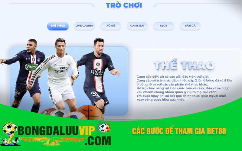Các bước để tham gia Bet88